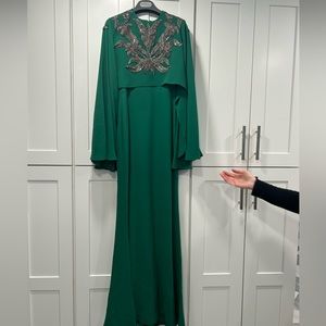 Alexander McQueen green silk gown size Eu38